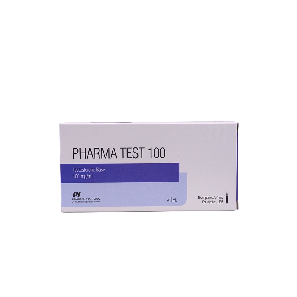 [001010014] PHARMA TEST 100 - Testosterone Base - 100 MG/ML - 10 X 1 ML AMPULE - Pharmacom LABS