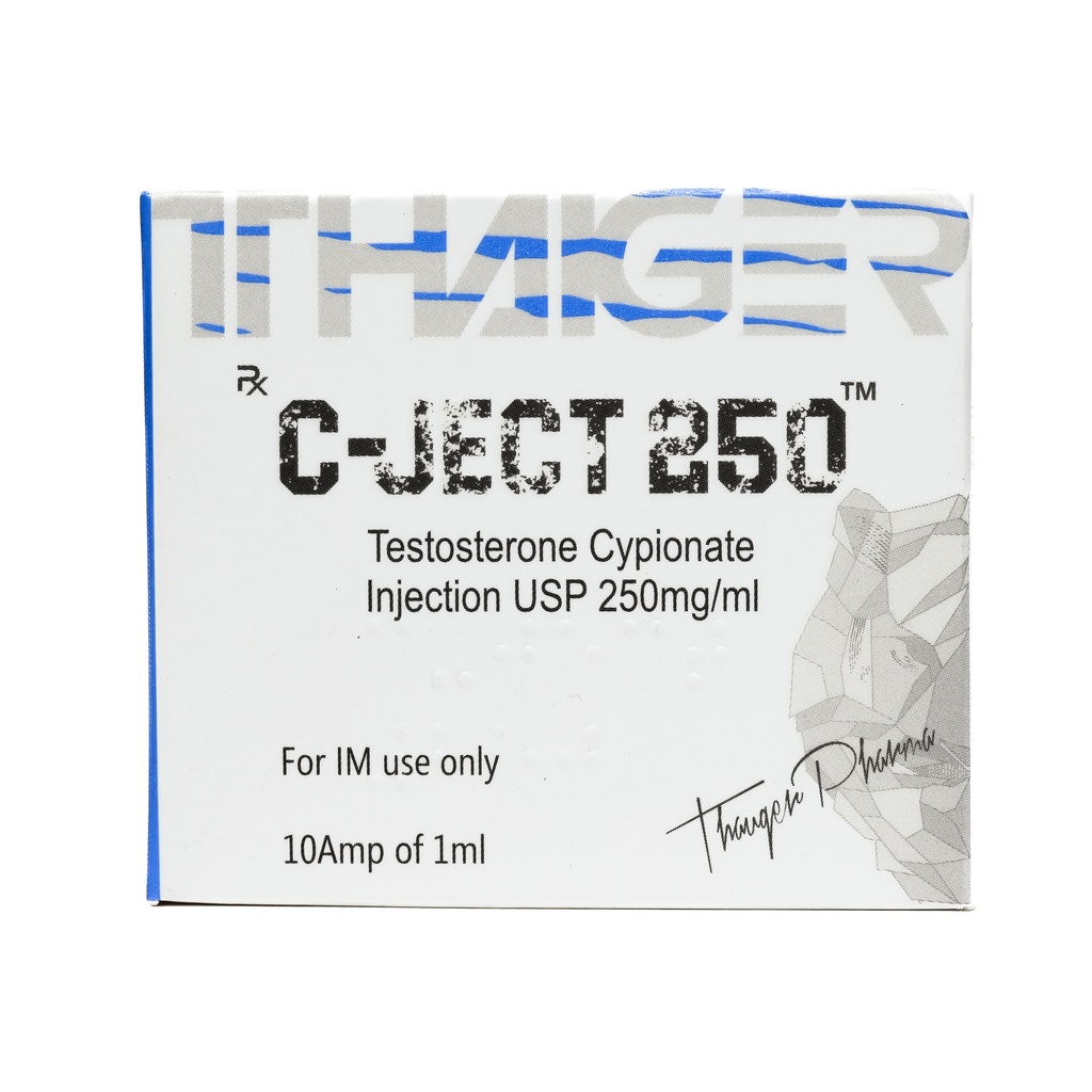 [003010003] C-ject-250  - Testosterone Cypionate - 250 MG/ML - 10 X 1 ML AMPULE - Thaiger Pharma