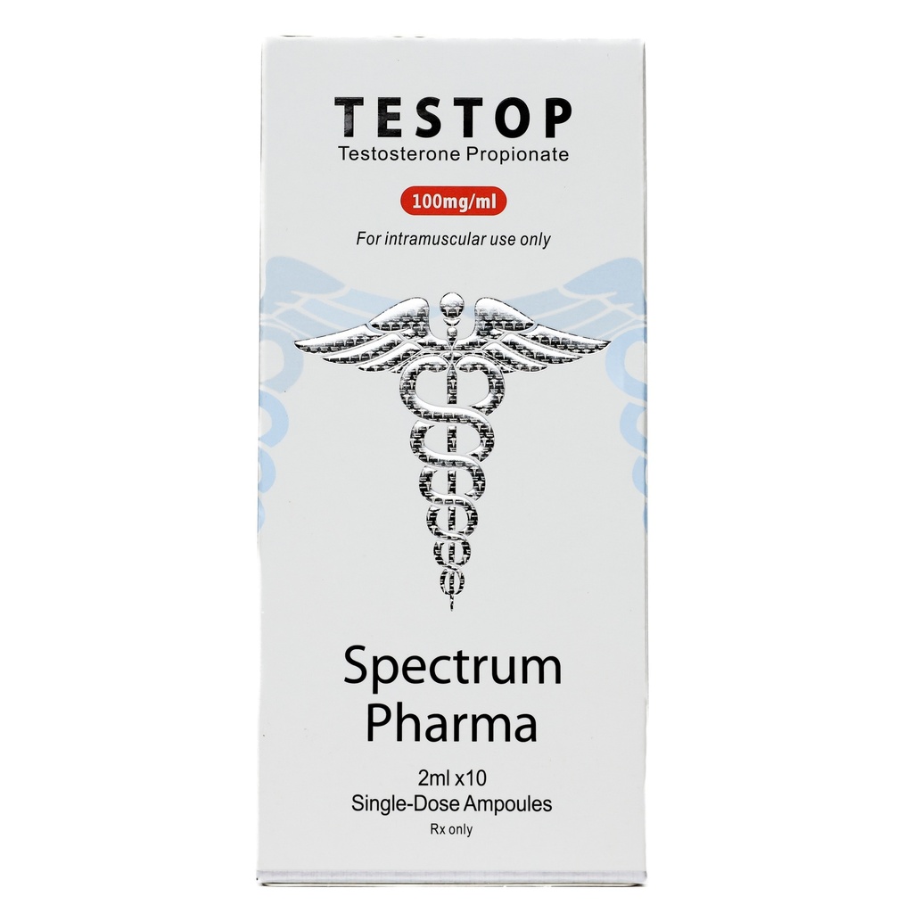[004020019] TESTOP  - Testosterone Propionate  - 100 MG/ML - 10 X 2 ML AMPULE - Spectrum PHARMA