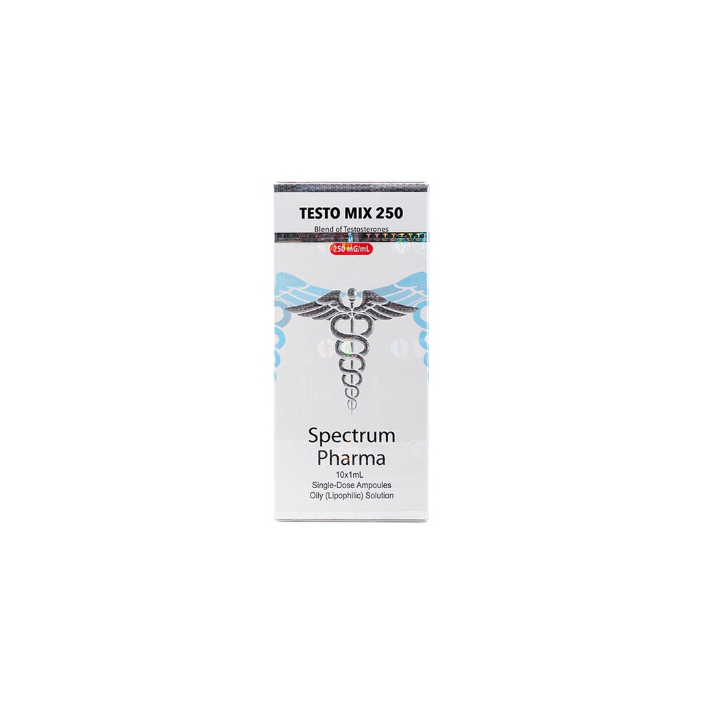 [004010022] TESTO MIX 250  - Testosterone Blend  - 250 MG/ML - 10 X 1 ML AMPULE - Spectrum PHARMA