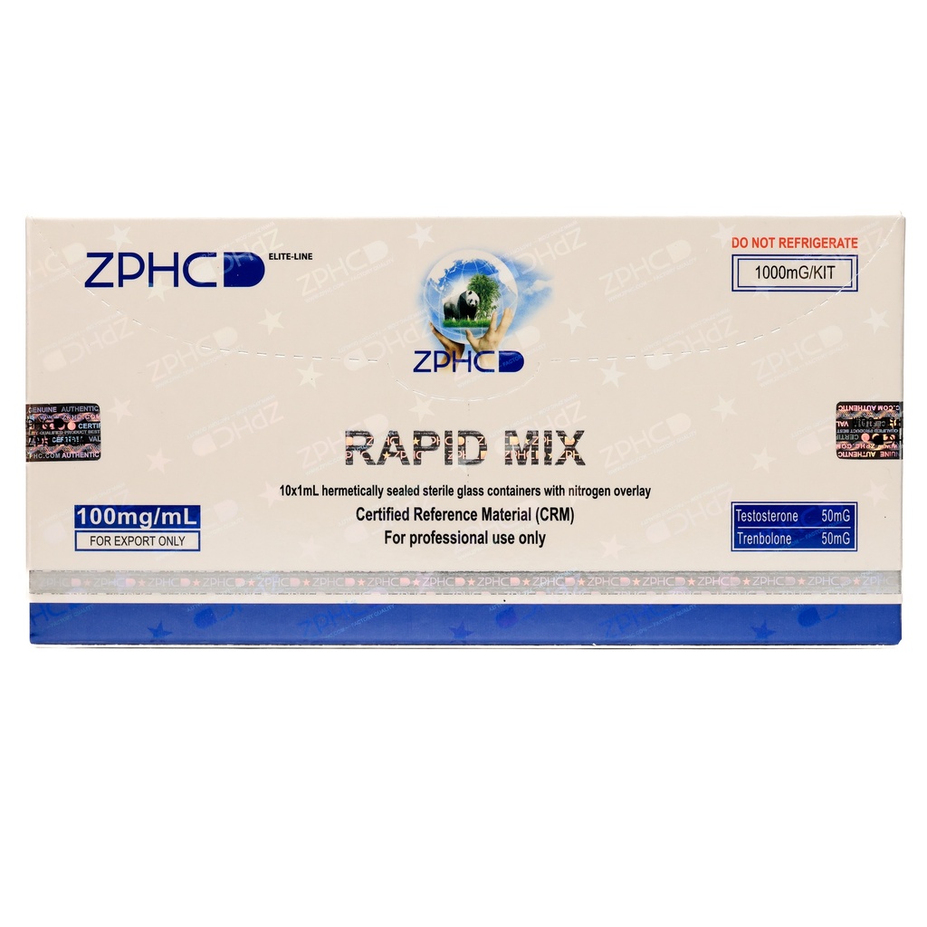 [002010126] RAPID MIX AQ  - Trenbolone 50 Testosterone 50 - 100 MG/ML - 10 X 1 ML AMPULE - ZPHC PHARMA