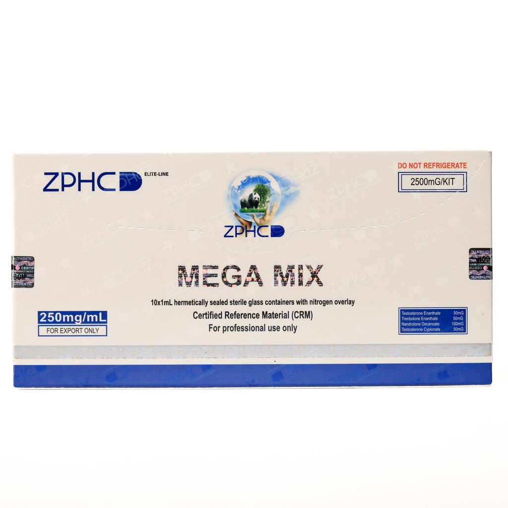 [002010128] MEGA MIX - TEST E 50,TREN E 50,NAN D 100,TEST C 50 - 250 MG/ML - 10 X 1 ML AMPULE - ZPHC PHARMA