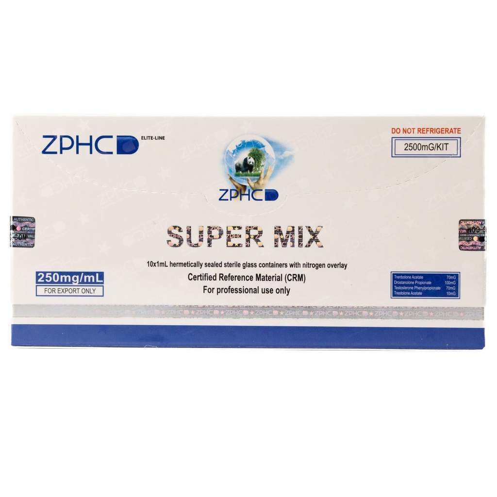 [002010129] SUPER MIX  - Trenbolone Acetate 70 Drostanolone Propionate 100 Testosterone Phenylpropionate Trestolone Acetate - 250 MG/ML - 10 X 1 ML AMPULE - ZPHC PHARMA