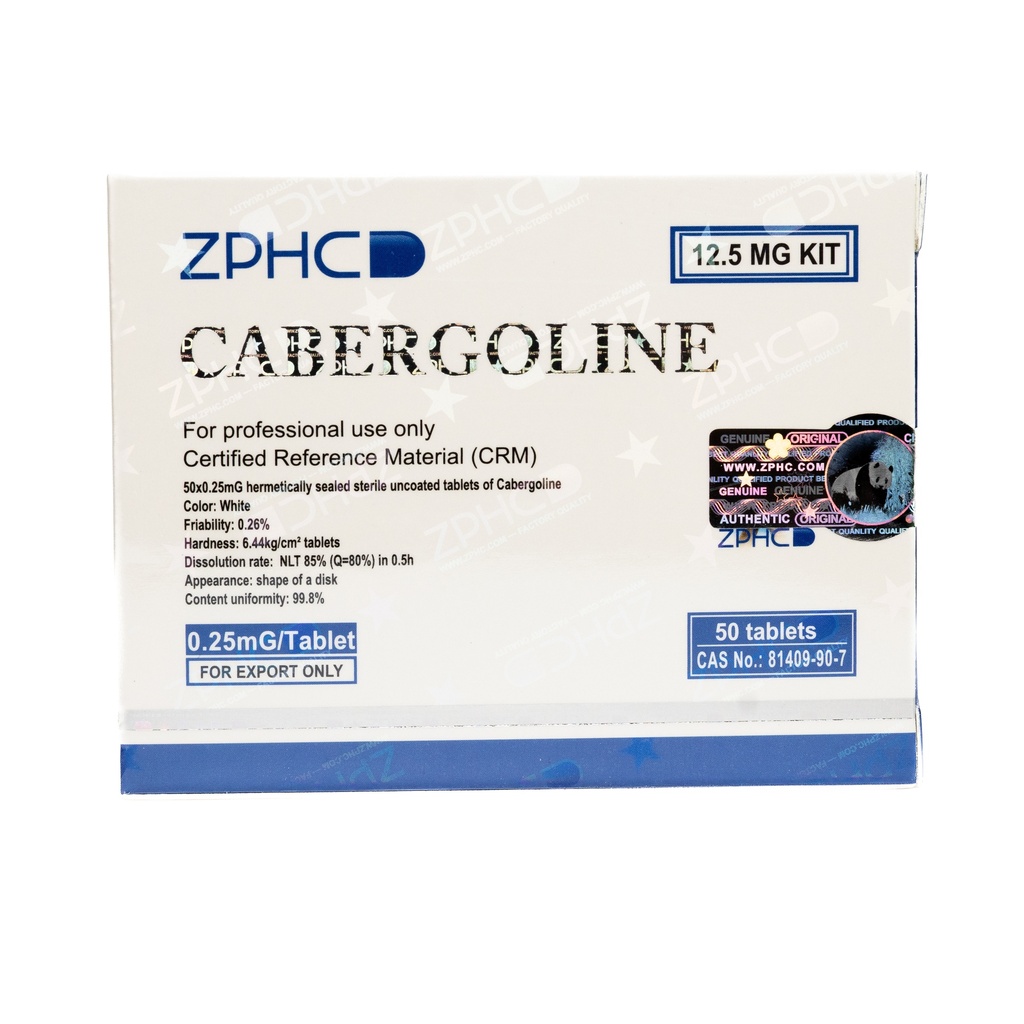 [002140200] CABERGOLINE - DOSTINEX - 0.25 MG / pill - 50 Tablets Blisters Box  - ZPHC PHARMA