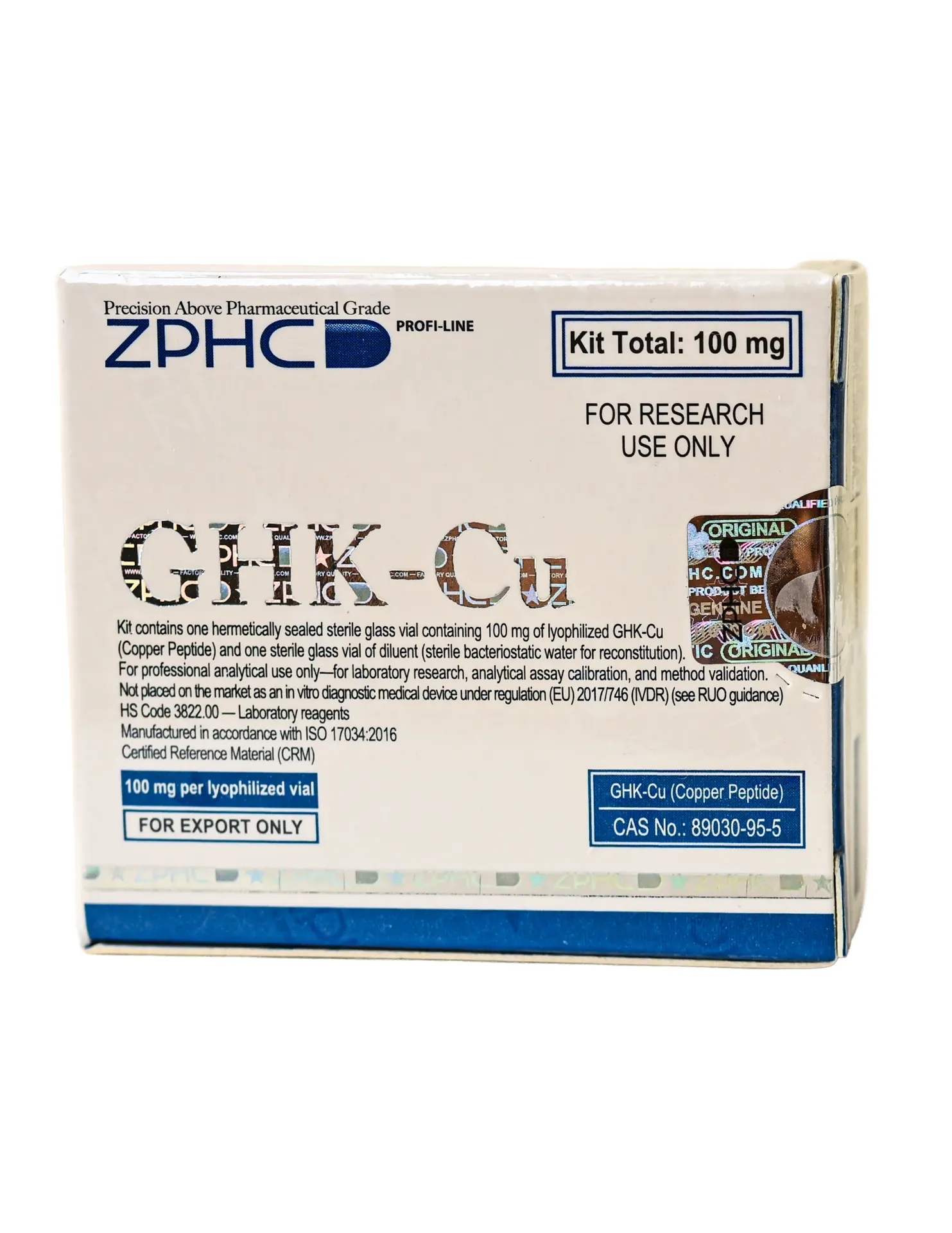 [002070224] GHK-Cu 100 MG - (2-8 C) - 100 MG / VIAL - 1 VIAL - ZPHC PHARMA
